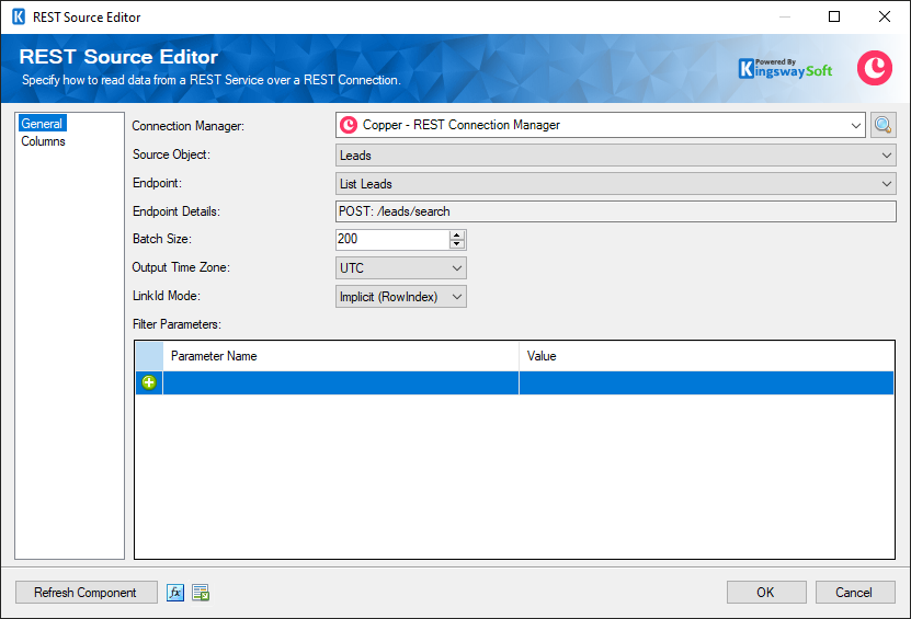 SSIS Copper REST Source